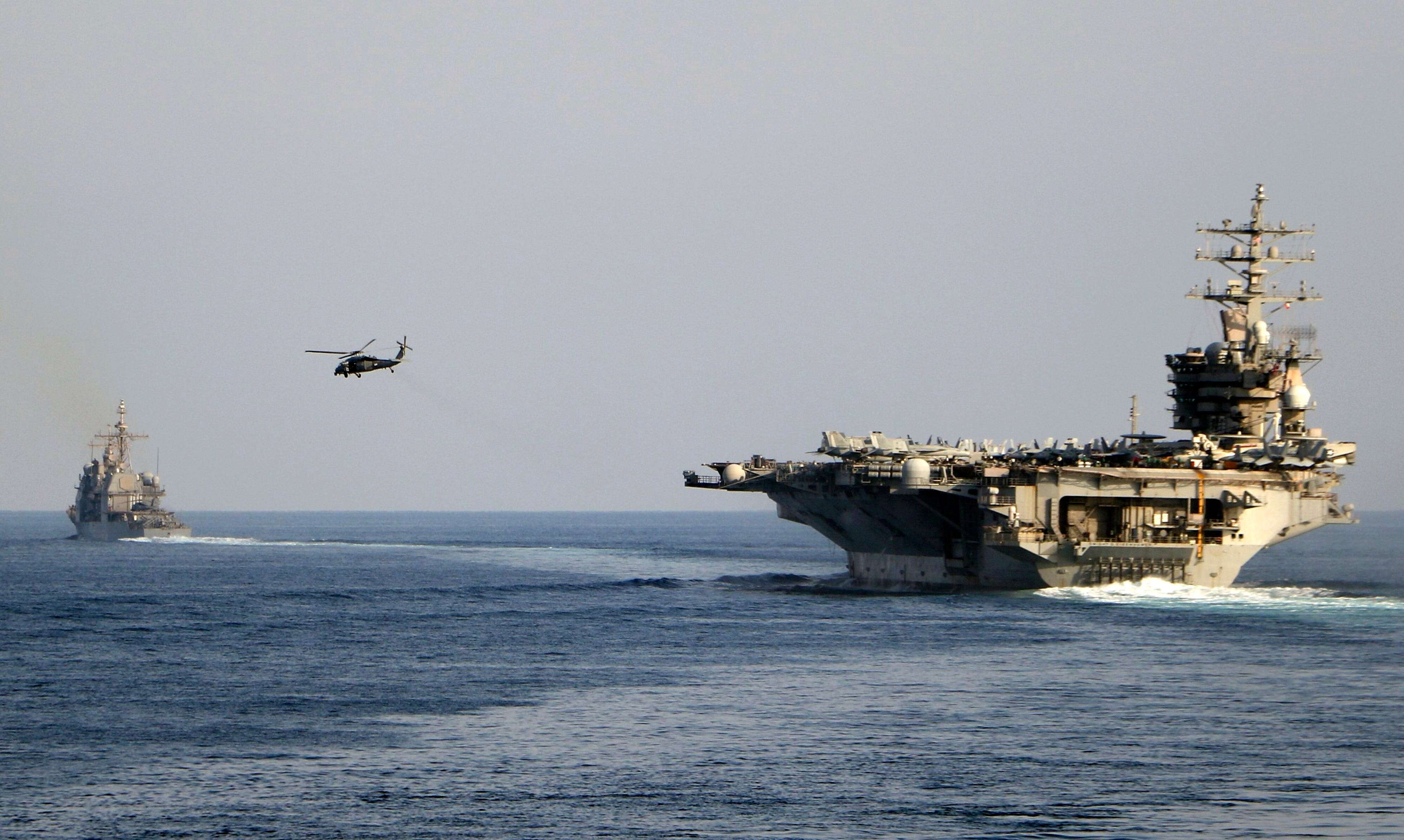 The US Navy's turning to its third carrier strike group as its warships react to Middle East conflicts with no end in sight