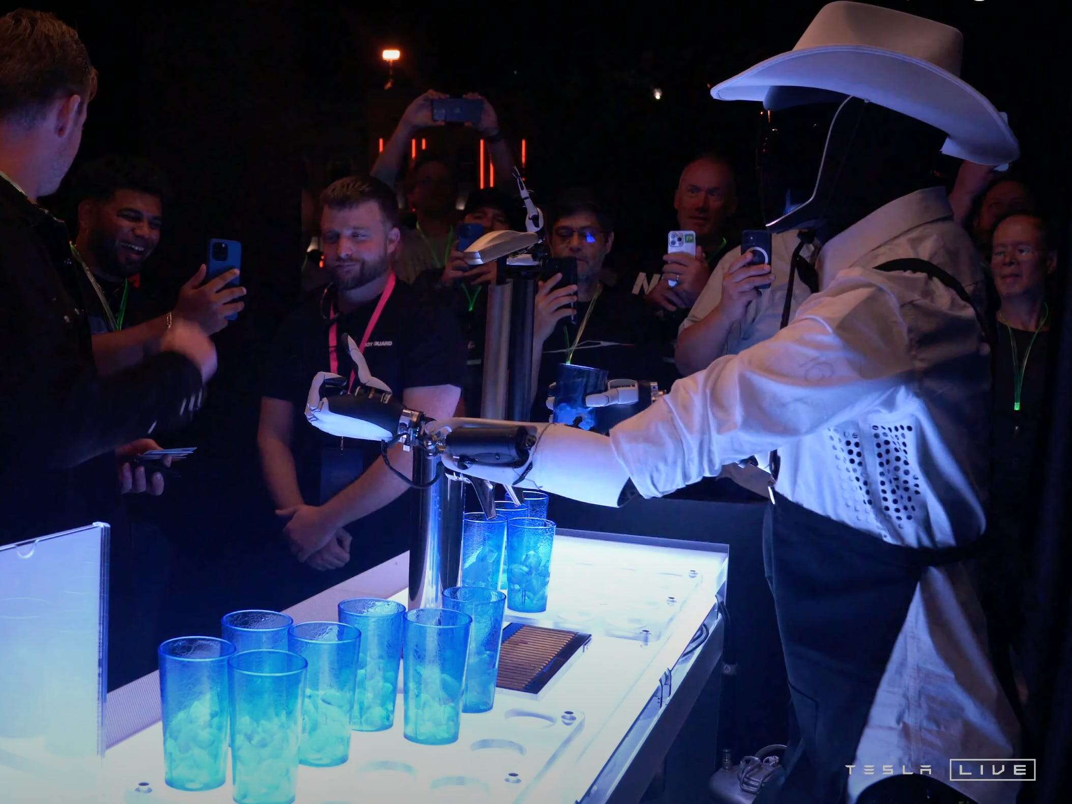 Yes, there were humans controlling Tesla's bartending robots behind the scenes