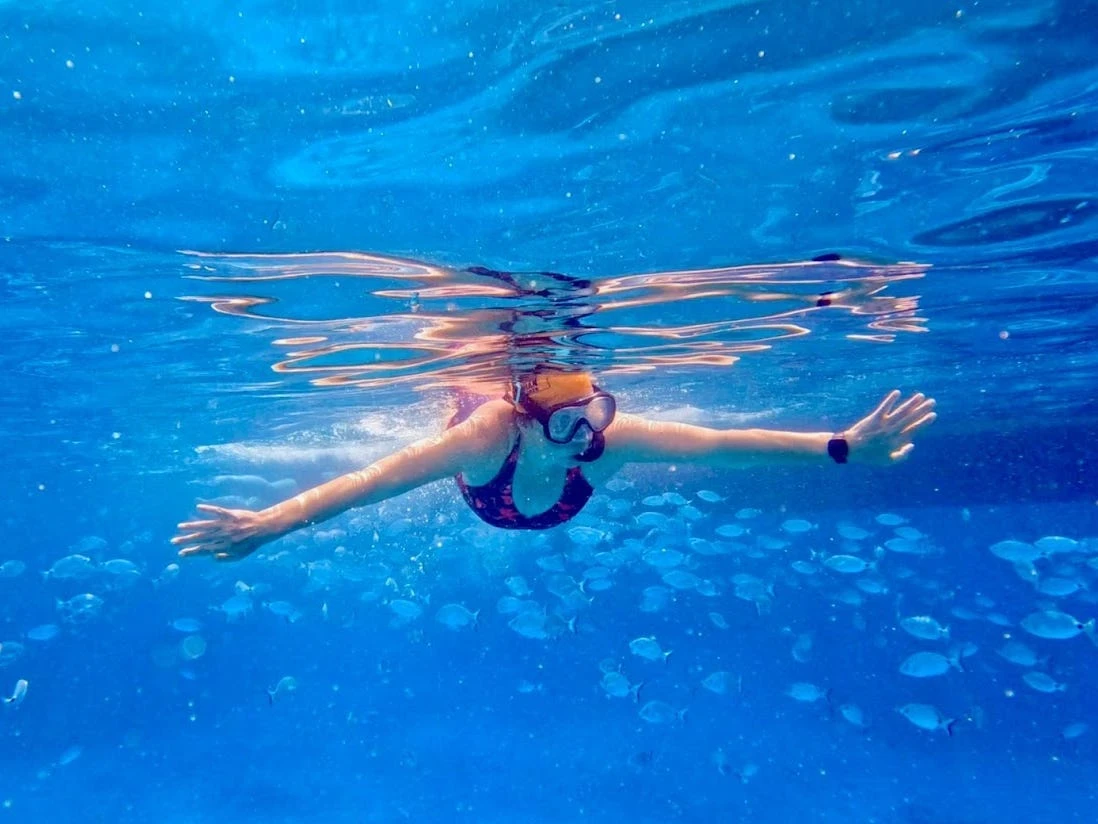 I spent my 50th birthday swimming around Greek islands with friends. Even though we were the slowest, it built my confidence.