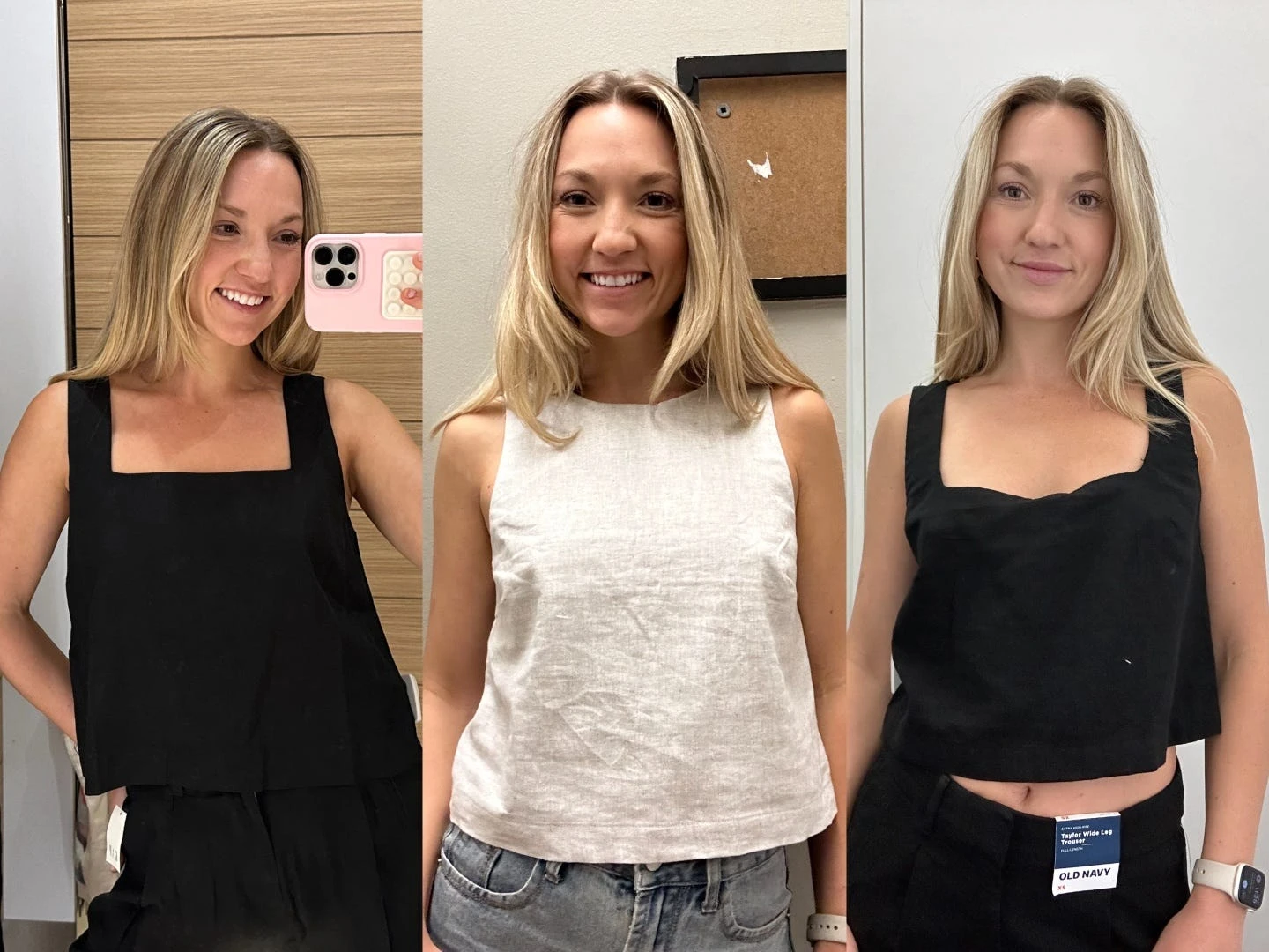 I tried on similar tops at Gap, Banana Republic, and Old Navy. I'm done assuming big names with the highest prices have the best products.