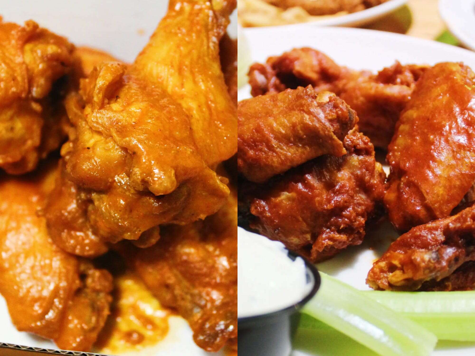 I compared Buffalo chicken wings from 2 popular chain restaurants and thought Buffalo Wild Wings was the better value