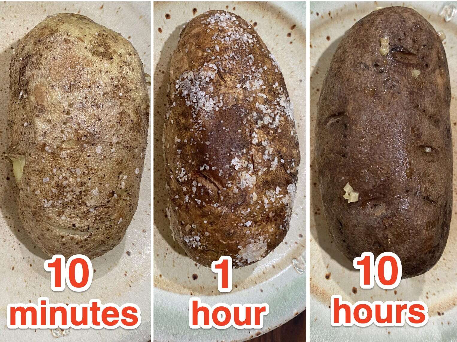 I made 10-minute, 1-hour, and 10-hour baked potatoes, and microwaving the spuds wasn't the worst option