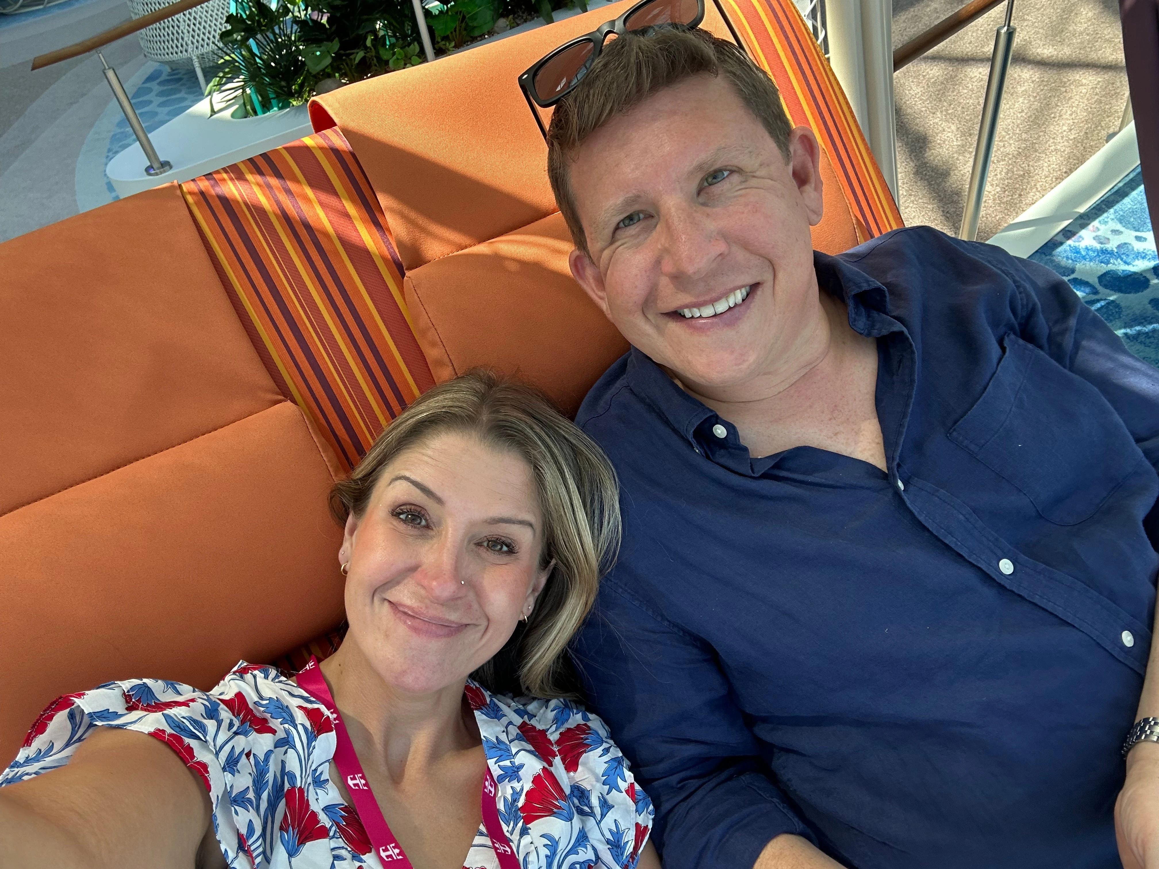 We celebrated our anniversary on Royal Caribbean's Star of the Seas, a 10,000-person cruise ship. It was surprisingly romantic.