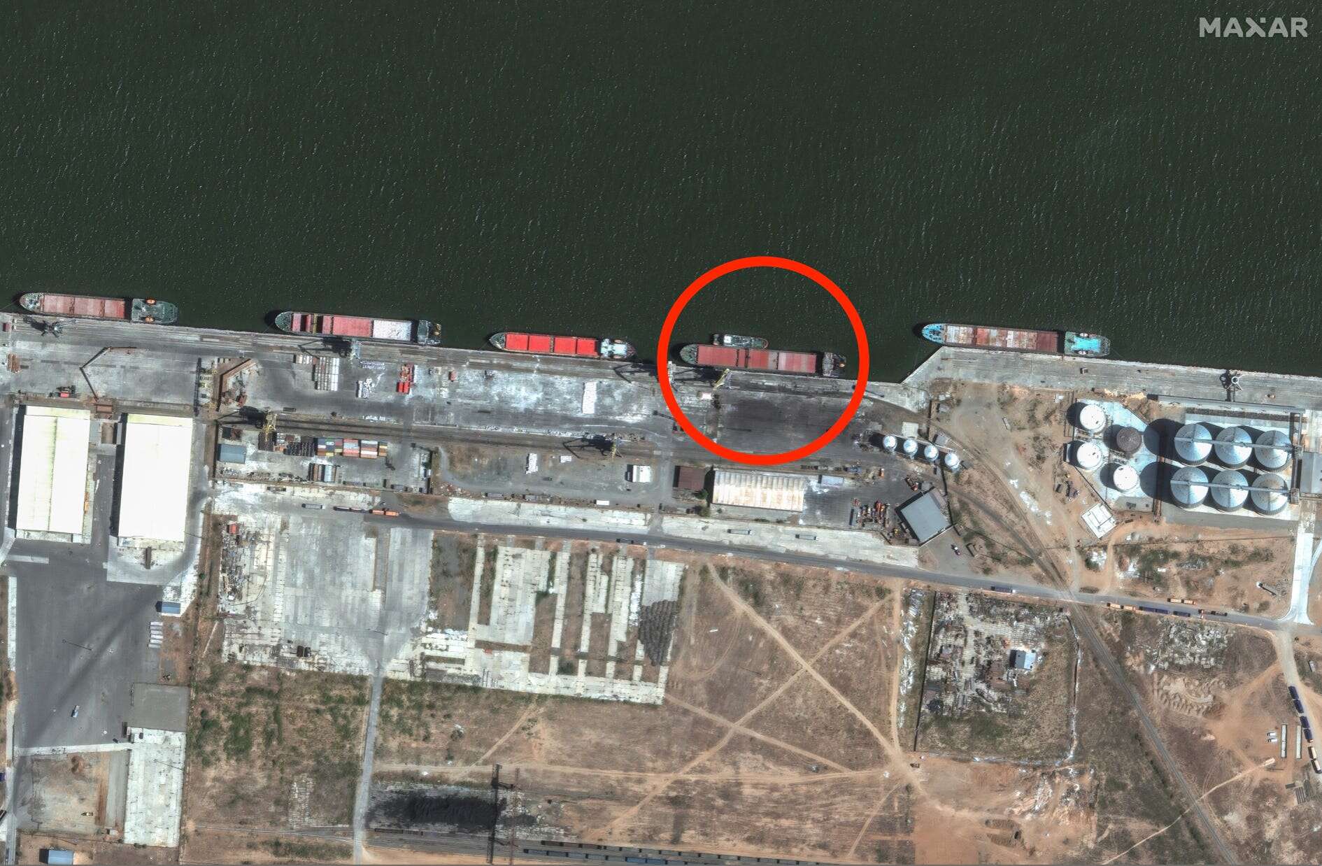 Satellite images show the Russian cargo ship that transported ballistic missiles from Iran