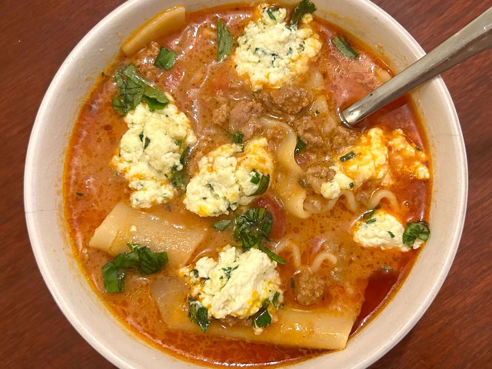 This lasagna soup by Ree Drummond is super easy to make, and one of my favorite comfort dishes