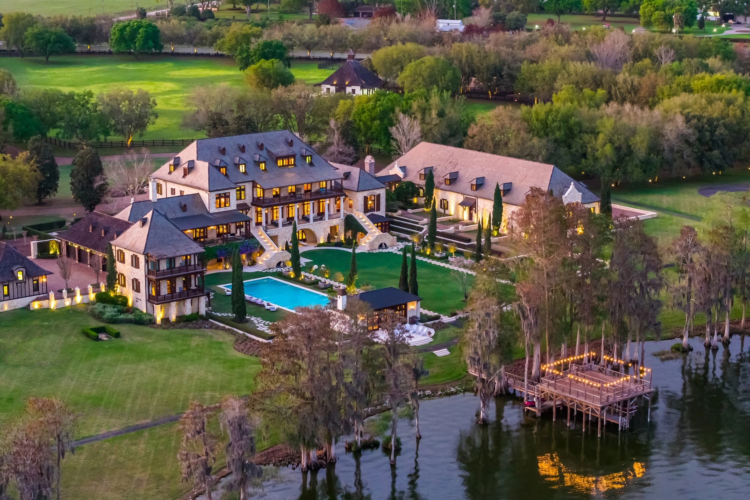 This $115-million French Normandy Château in Florida features a private spa and a go-kart track. See inside.