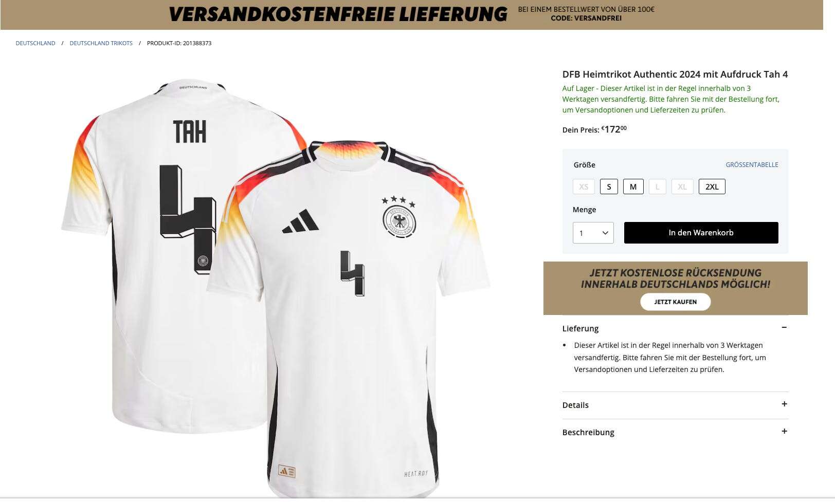 Adidas is banning the number '44' on German soccer team jerseys over concerns that the design looks like the Nazi SS flag