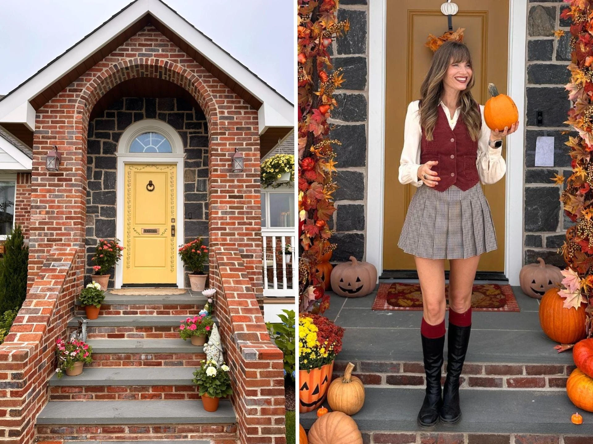 Before-and-after photos show how a woman boosted her home's curb appeal with a mudroom and statement arch