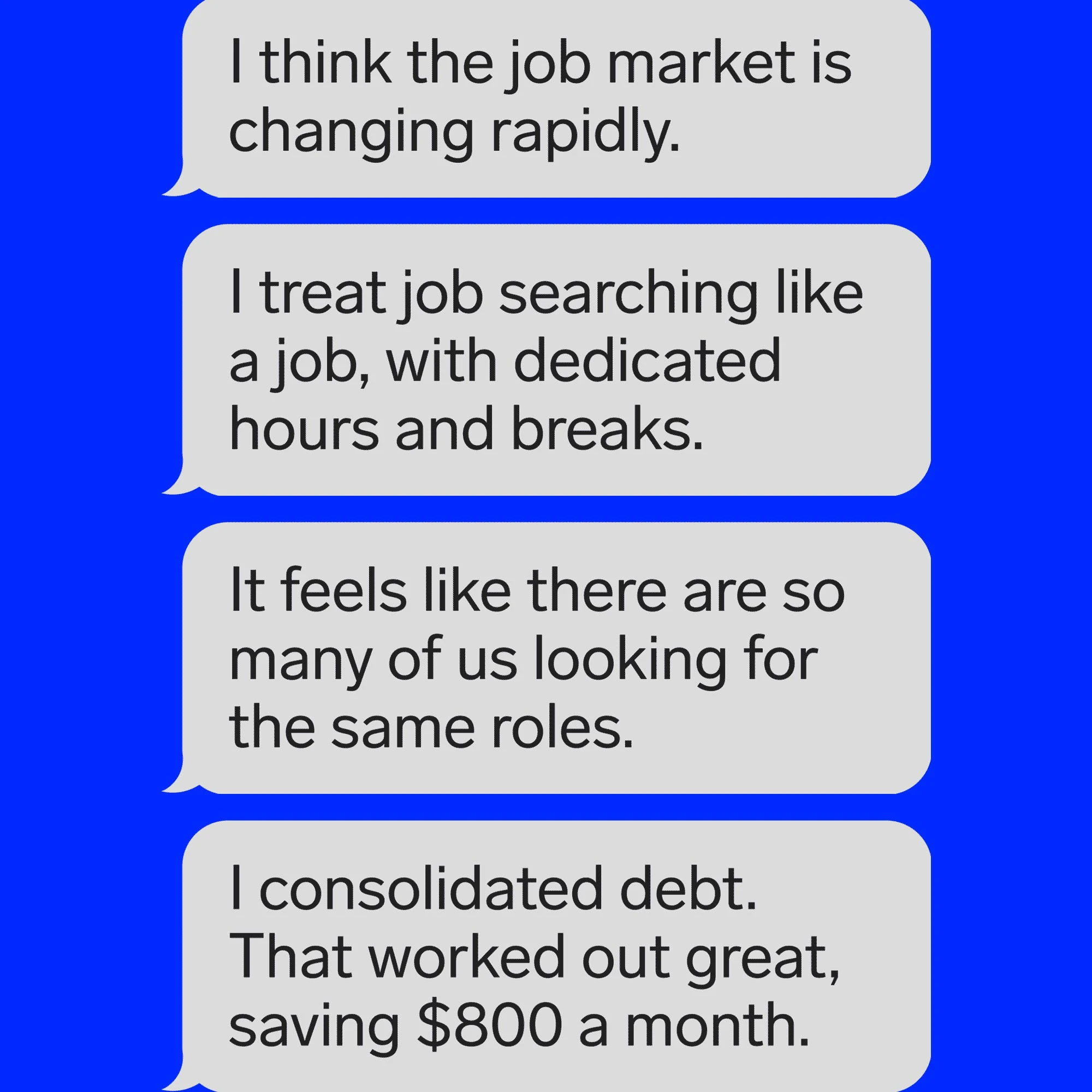 I created a group chat for 6 struggling job seekers. They shared how they're coping in a market that feels broken.