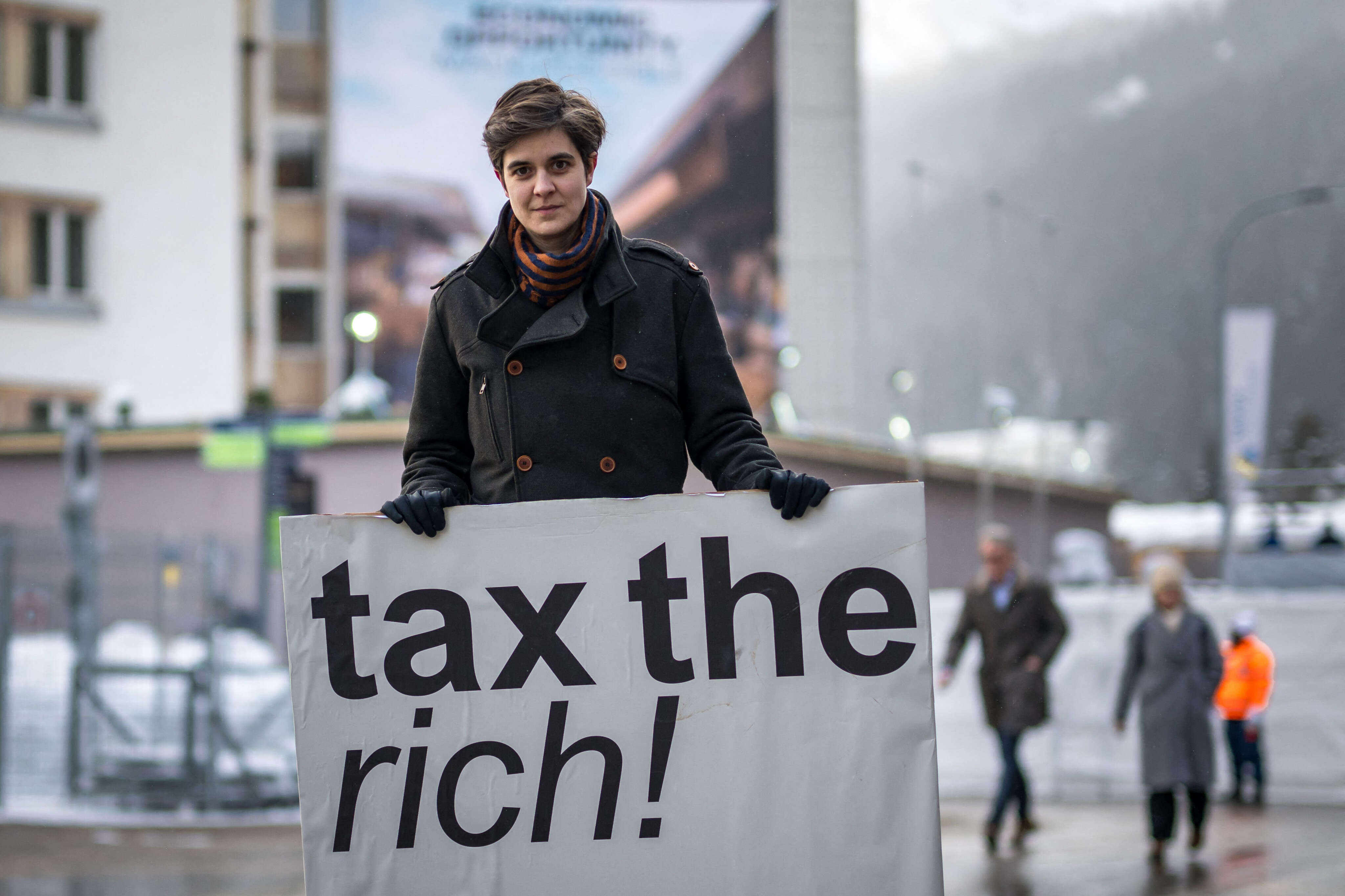 Among the Davos protesters: An heiress who gave away her fortune and says the rich 'hold too much power'