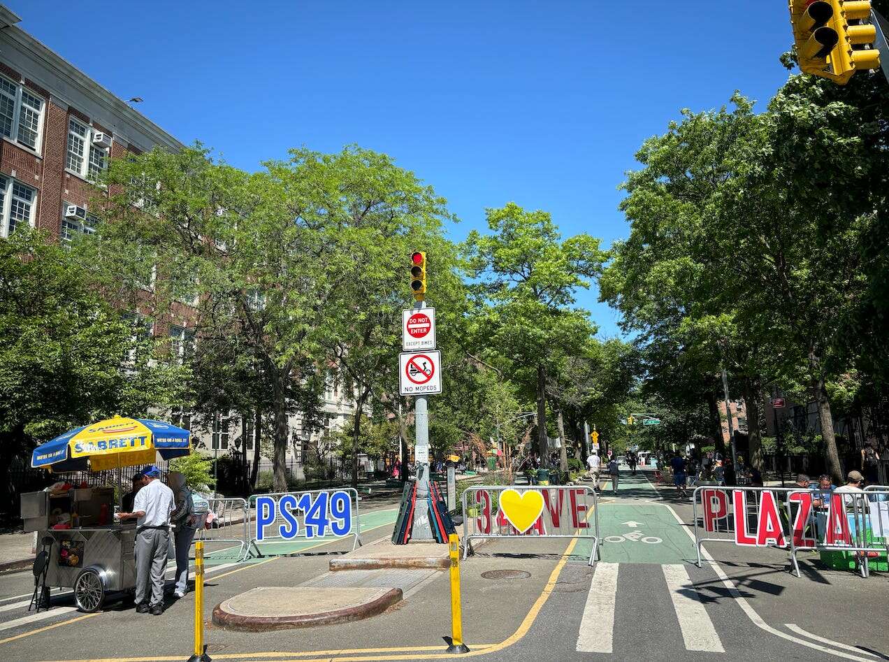 A working-class immigrant neighborhood in Queens banned cars along a major road. The new park is a 'superhighway of kids and families and neighbors.'