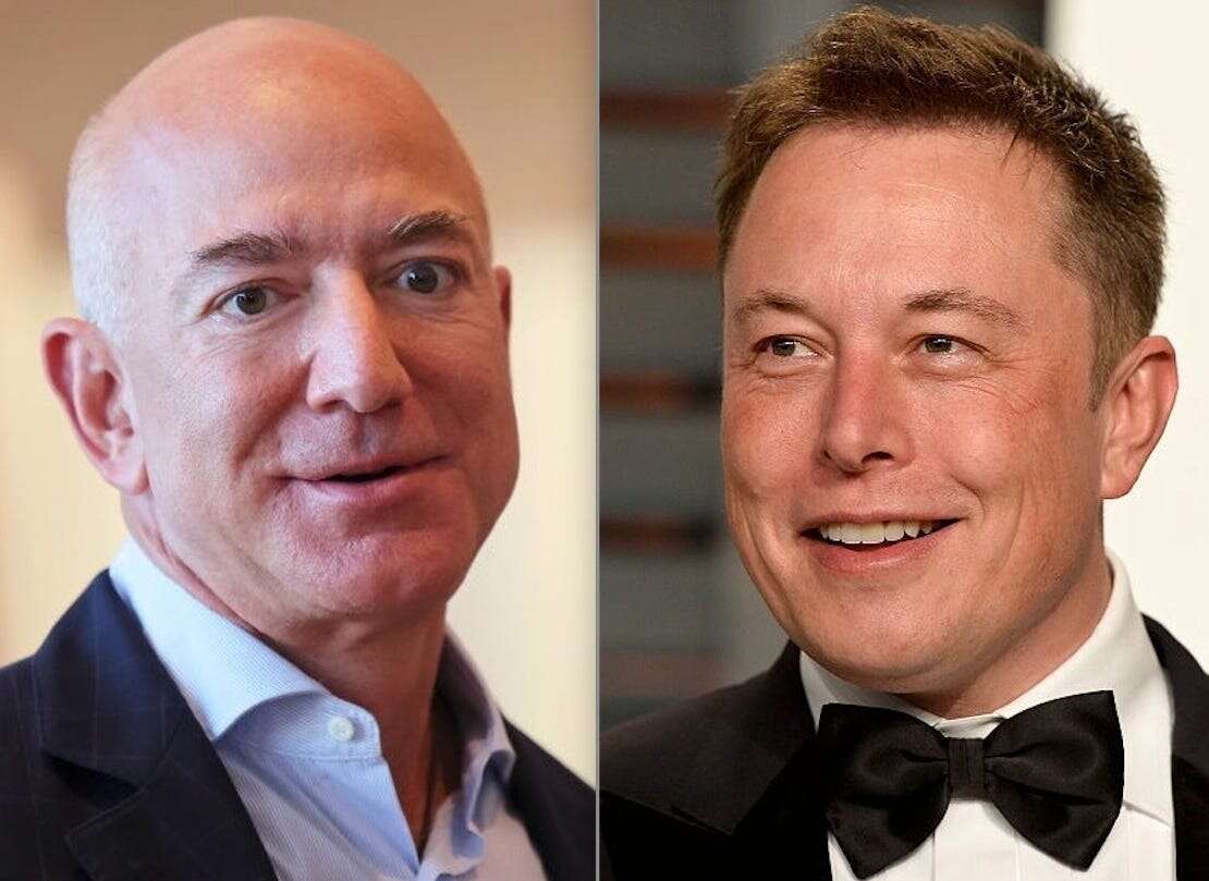 Jeff Bezos says he loves the idea of shaking hands and being friends with Elon Musk as he thinks they're like-minded