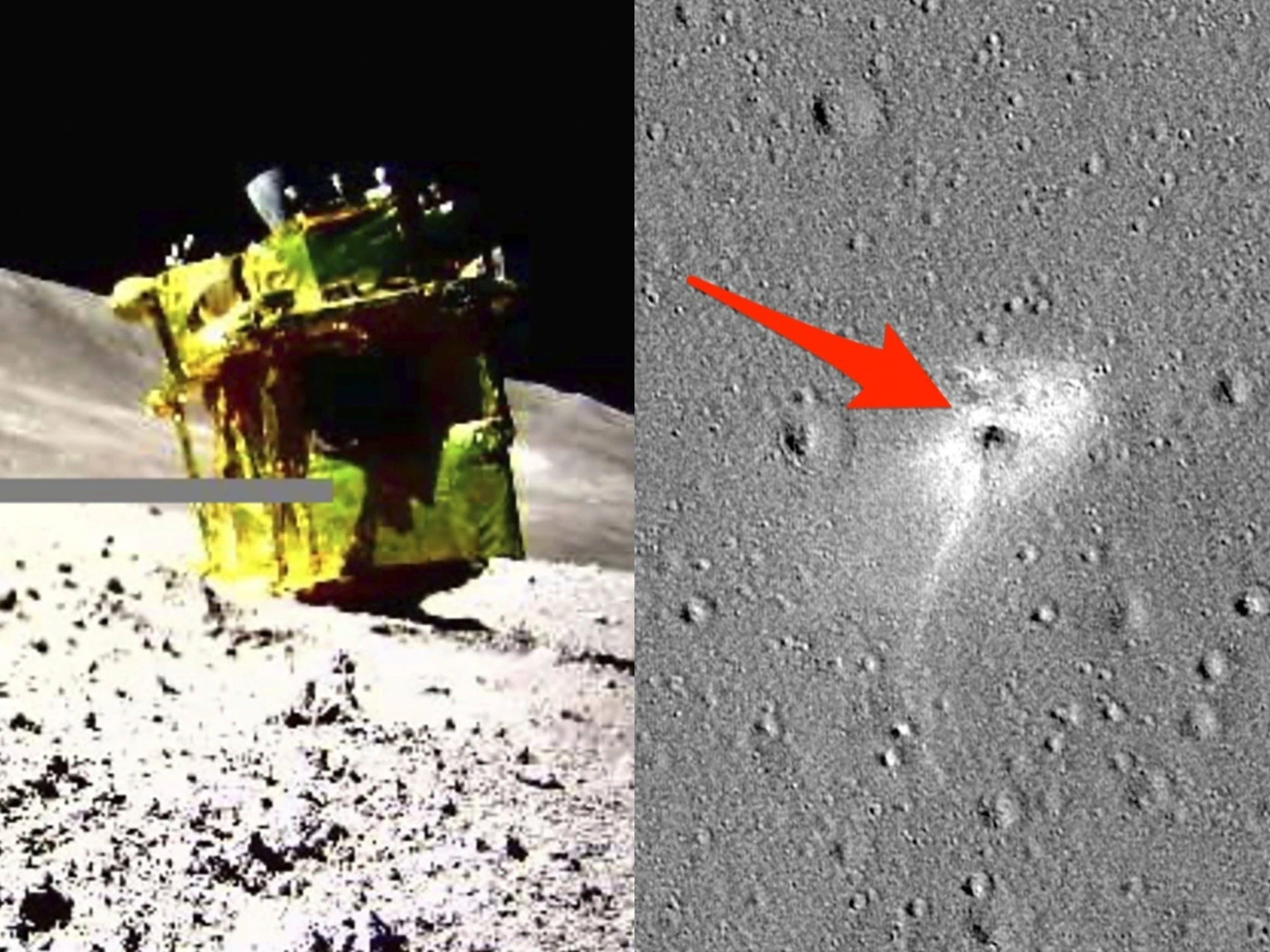 Space photos from 5 recent moon-landing missions show how tiny engineering errors can cause big problems, like crashing or landing sideways