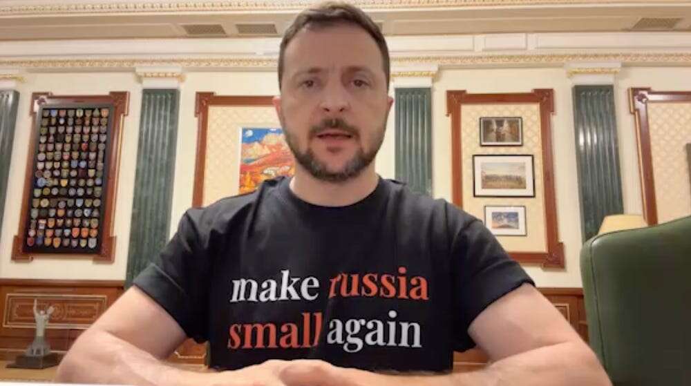 Zelenskyy's new T-shirt riffs on Trump — and annoyed the Kremlin