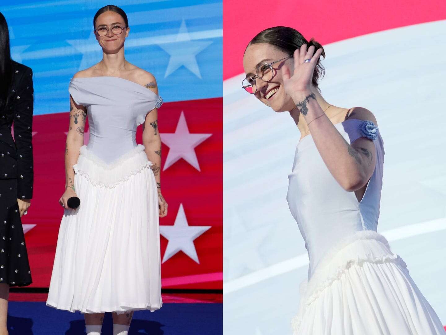 The TikTok-famous designer behind Ella Emhoff's DNC dress said it was a modern take on a tea party look