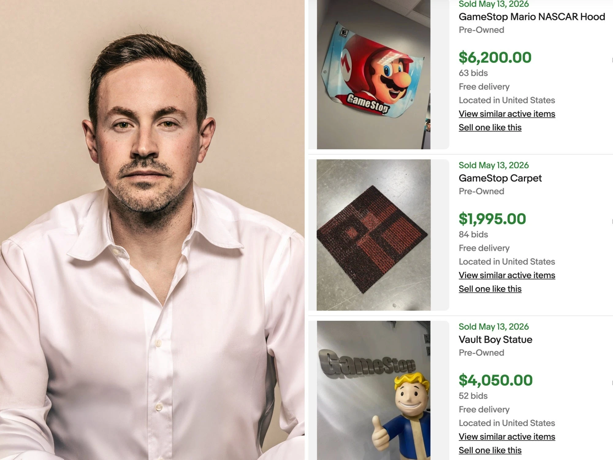 Ryan Cohen's eBay stunt earned him $168K. His top sale was a Halo Master Chief statue.
