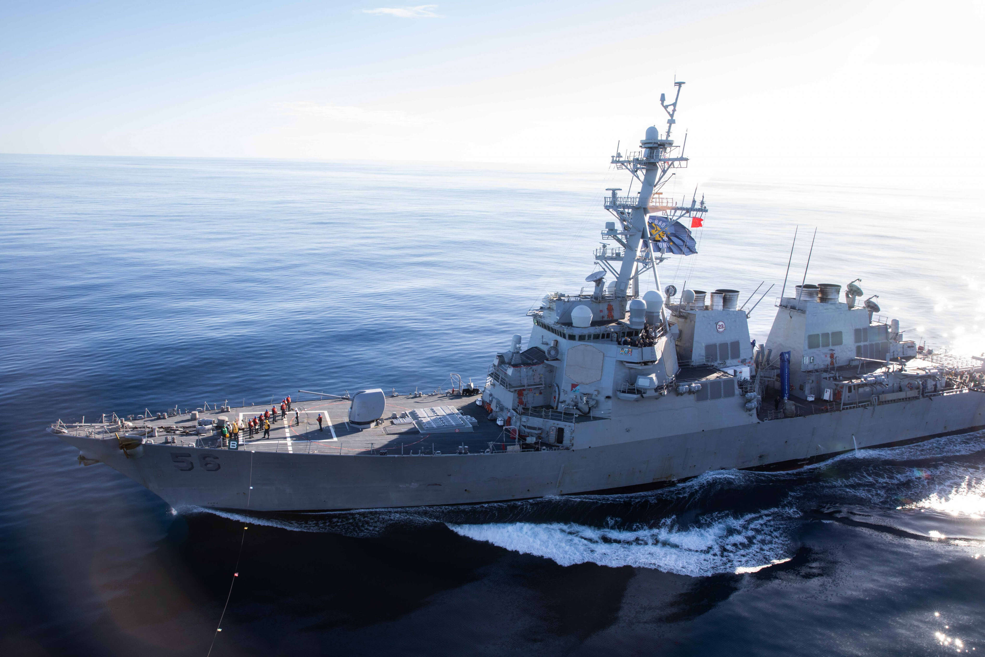 The US Navy sacked a destroyer captain after a steering problem led to a Middle East near-miss