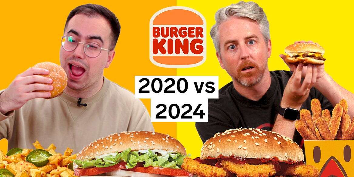 Comparing US and UK Burger King 2020 vs 2024 menu changes