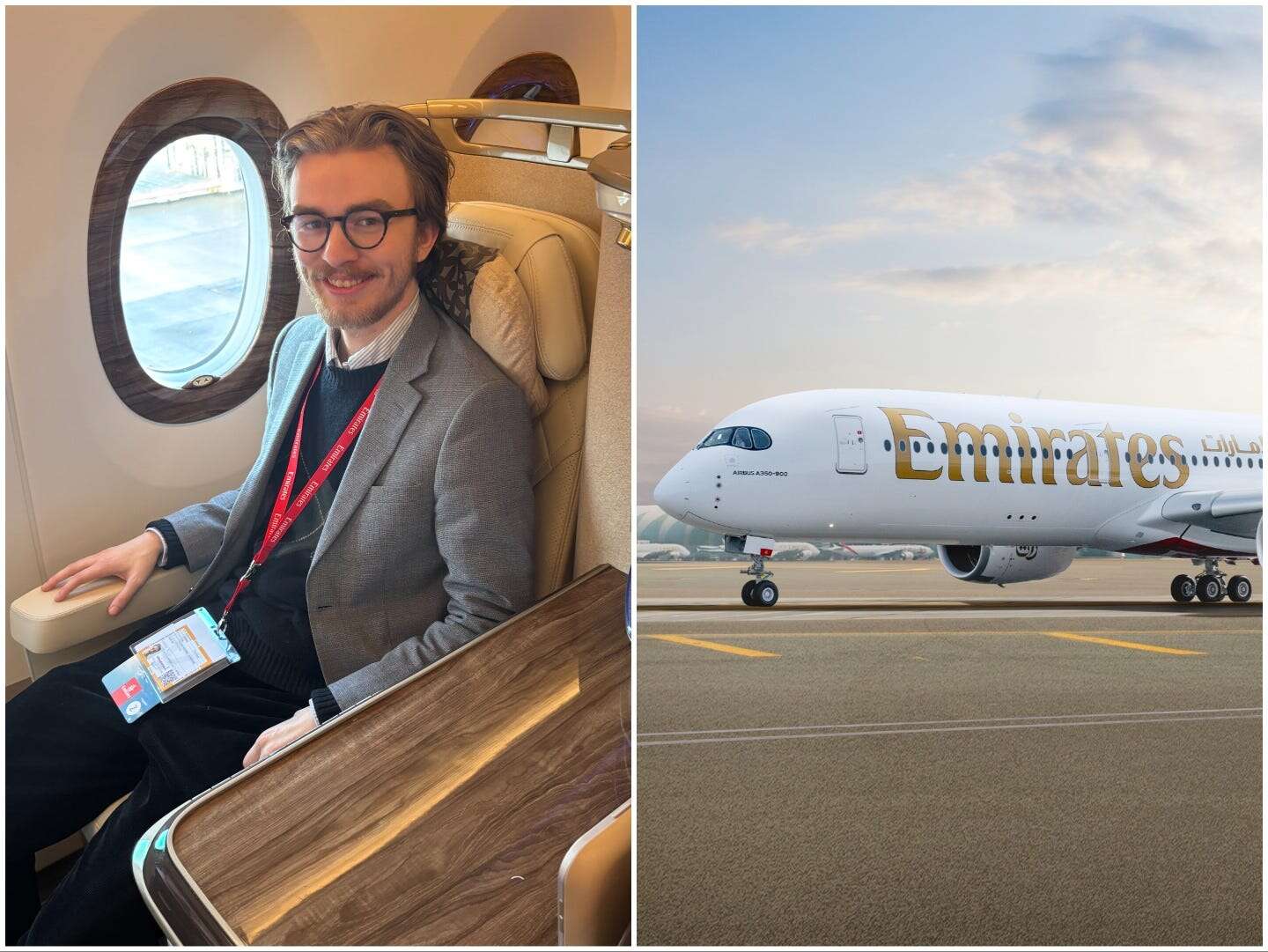 I went on board Emirates' new Airbus A350 — the new long-range jet competing with Boeing's delayed 777X