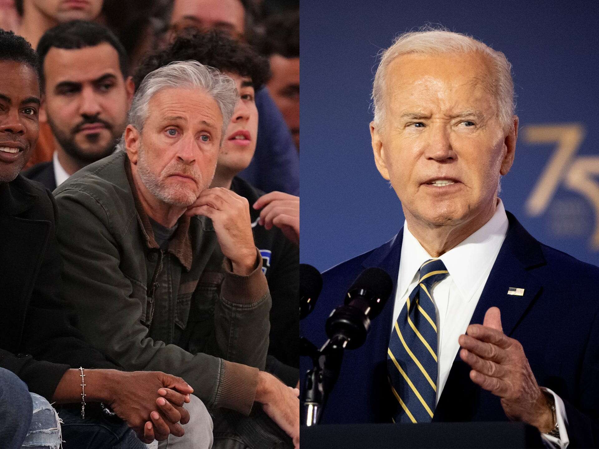 Jon Stewart says Biden is becoming 'Trumpian' by insisting only God can get him to drop out of the 2024 race