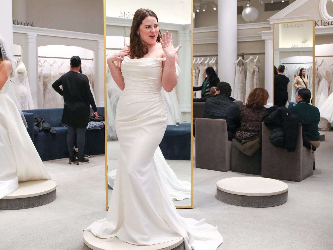 I tried on 3 wedding gowns at Kleinfeld, the bridal shop from 'Say Yes to the Dress,' and was surprised by how much I loved the cheapest one