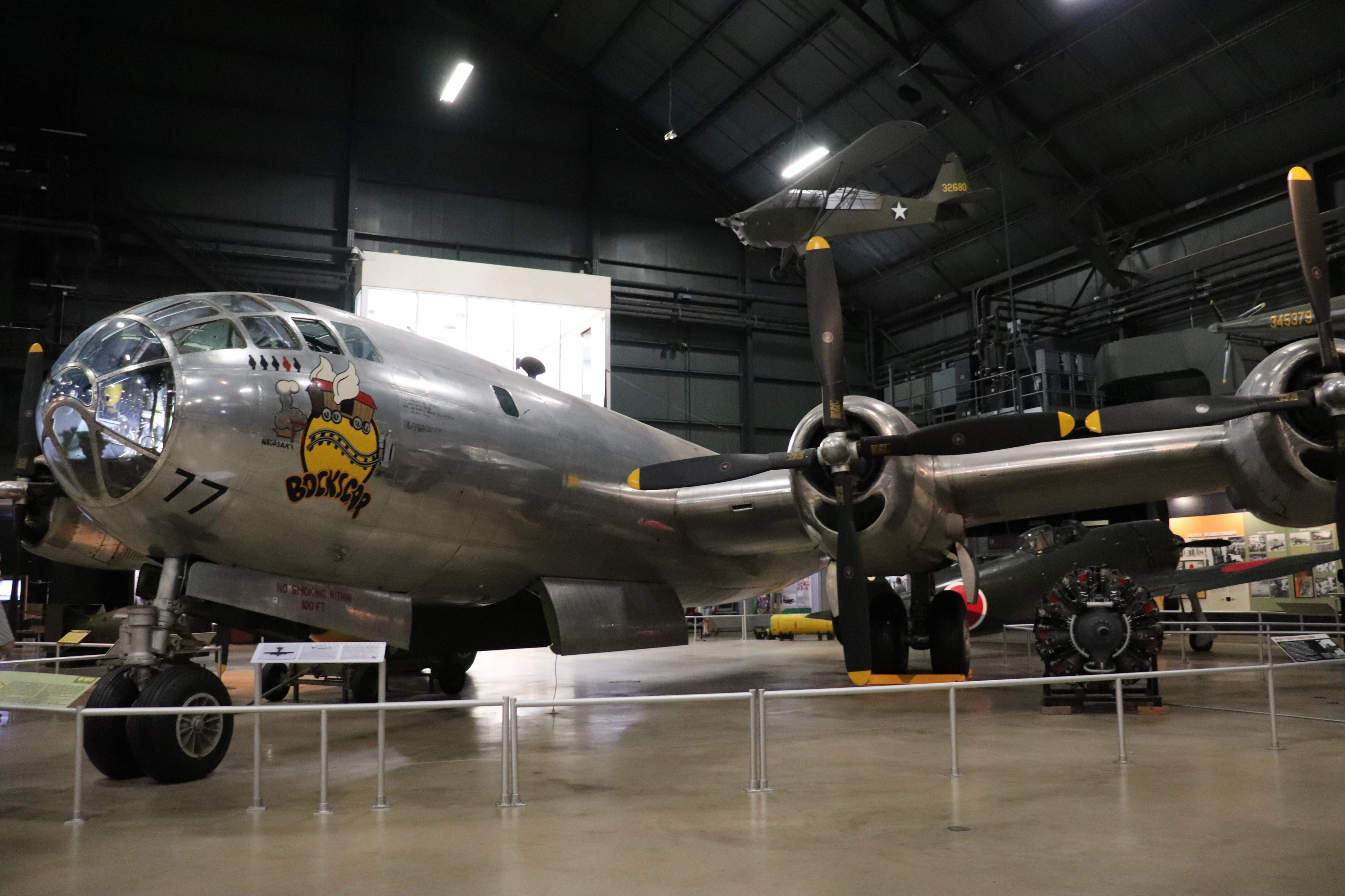 Photos show the Boeing B-29 Superfortress Bockscar bomber that dropped the atomic bomb on Nagasaki