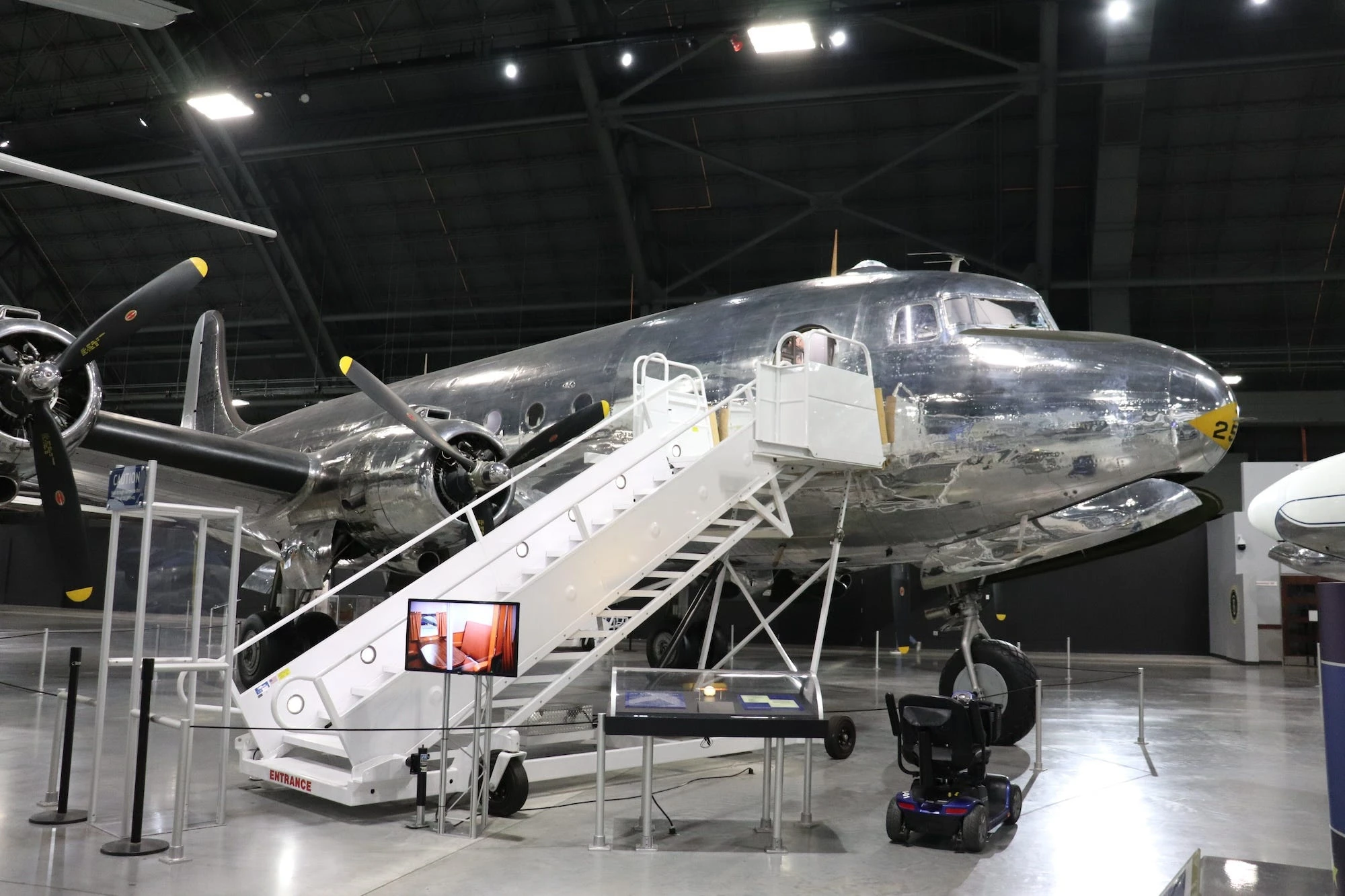 I toured the first presidential aircraft, 'The Flying White House,' used by FDR and Harry Truman. Take a look inside.