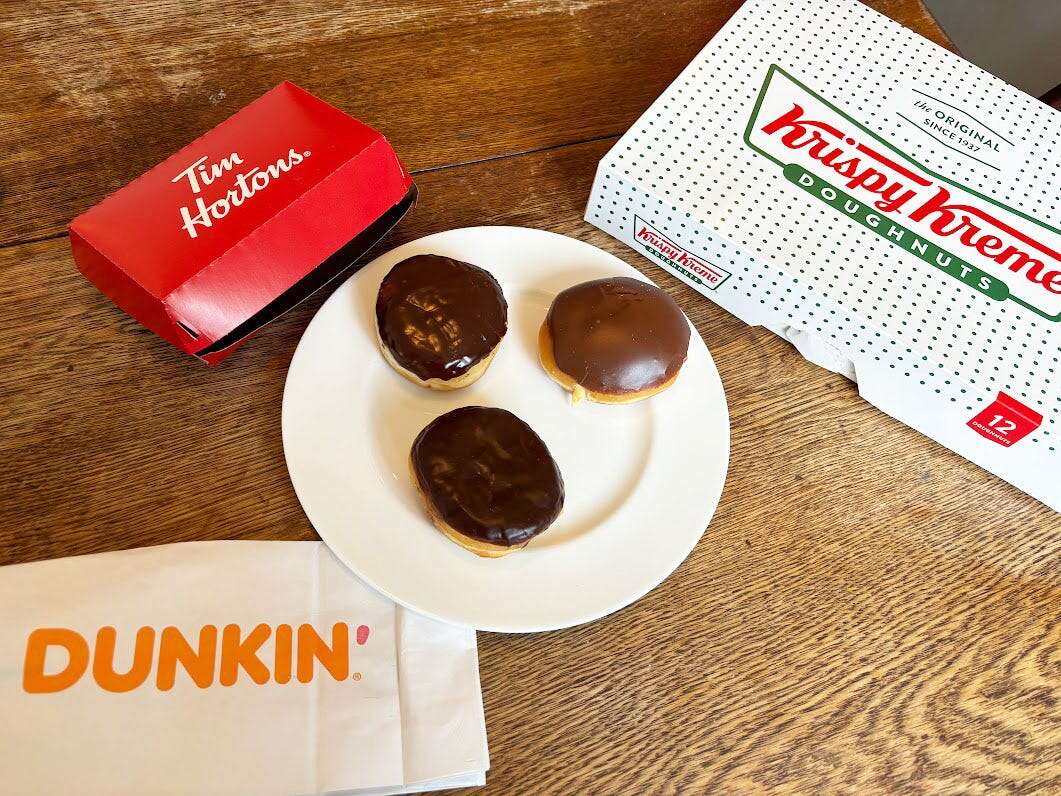 I tried the same doughnut at Dunkin', Krispy Kreme, and Tim Hortons. The best one came from a gas-station kiosk.