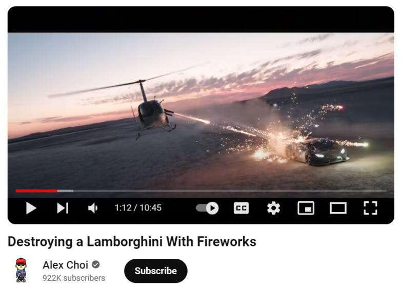 Oh, so now I can't shoot fireworks at a Lambo from a helicopter?