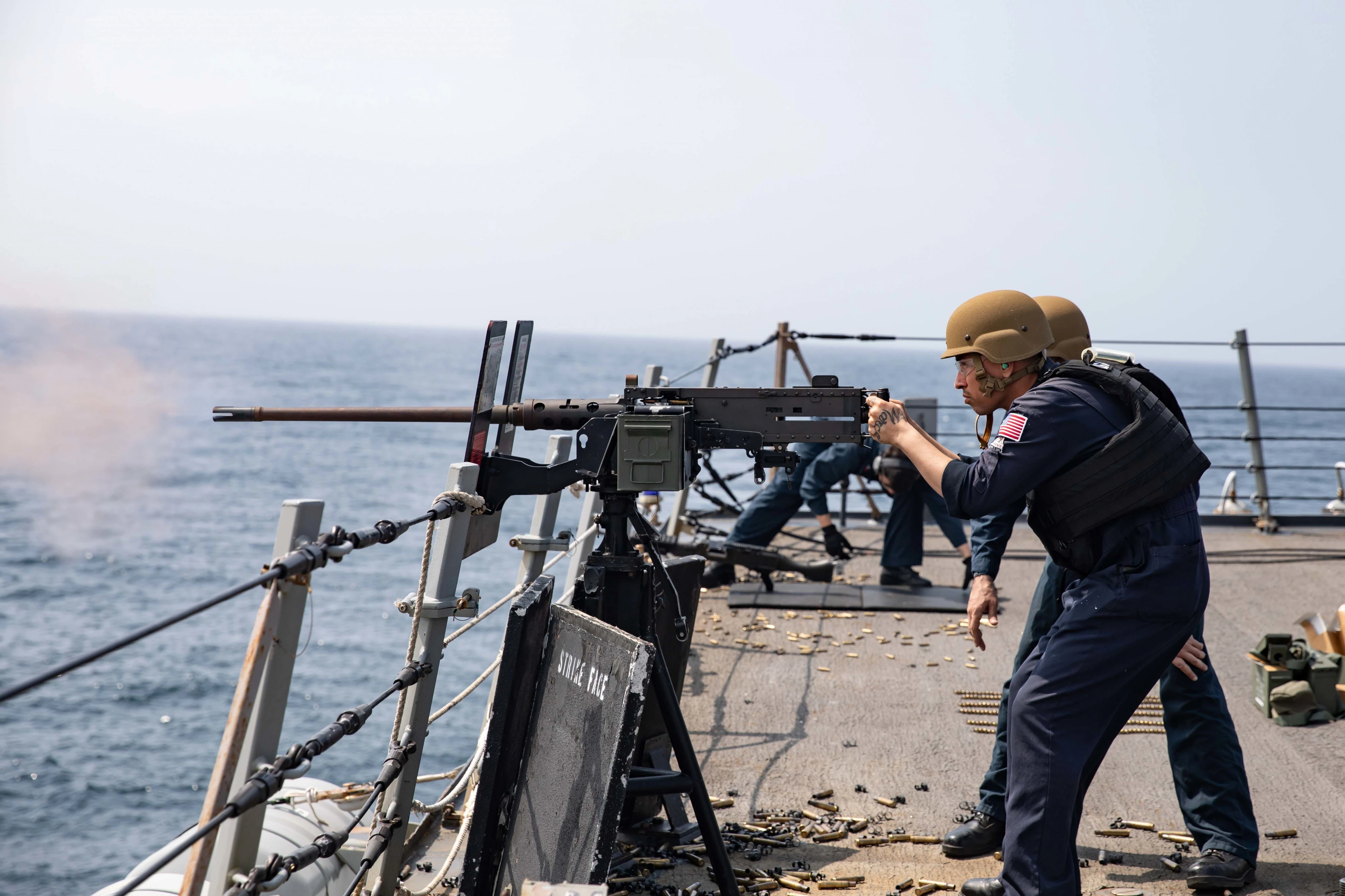 A US Navy sailor walked BI through what it was like shooting down a small drone with a .50 caliber machine gun