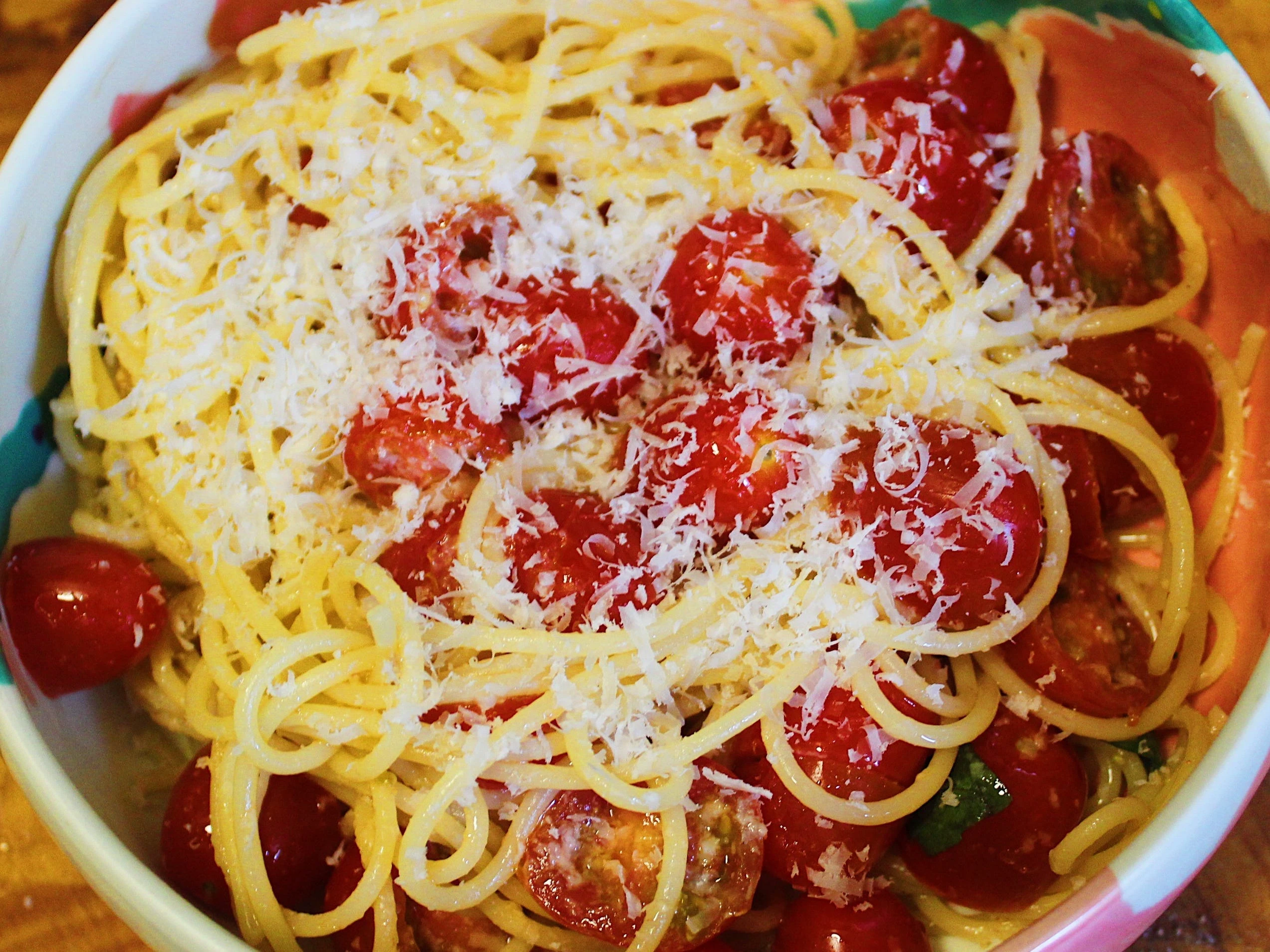 We made Ina Garten's easy 5-ingredient summer pasta. It was delicious and basically cooked itself.