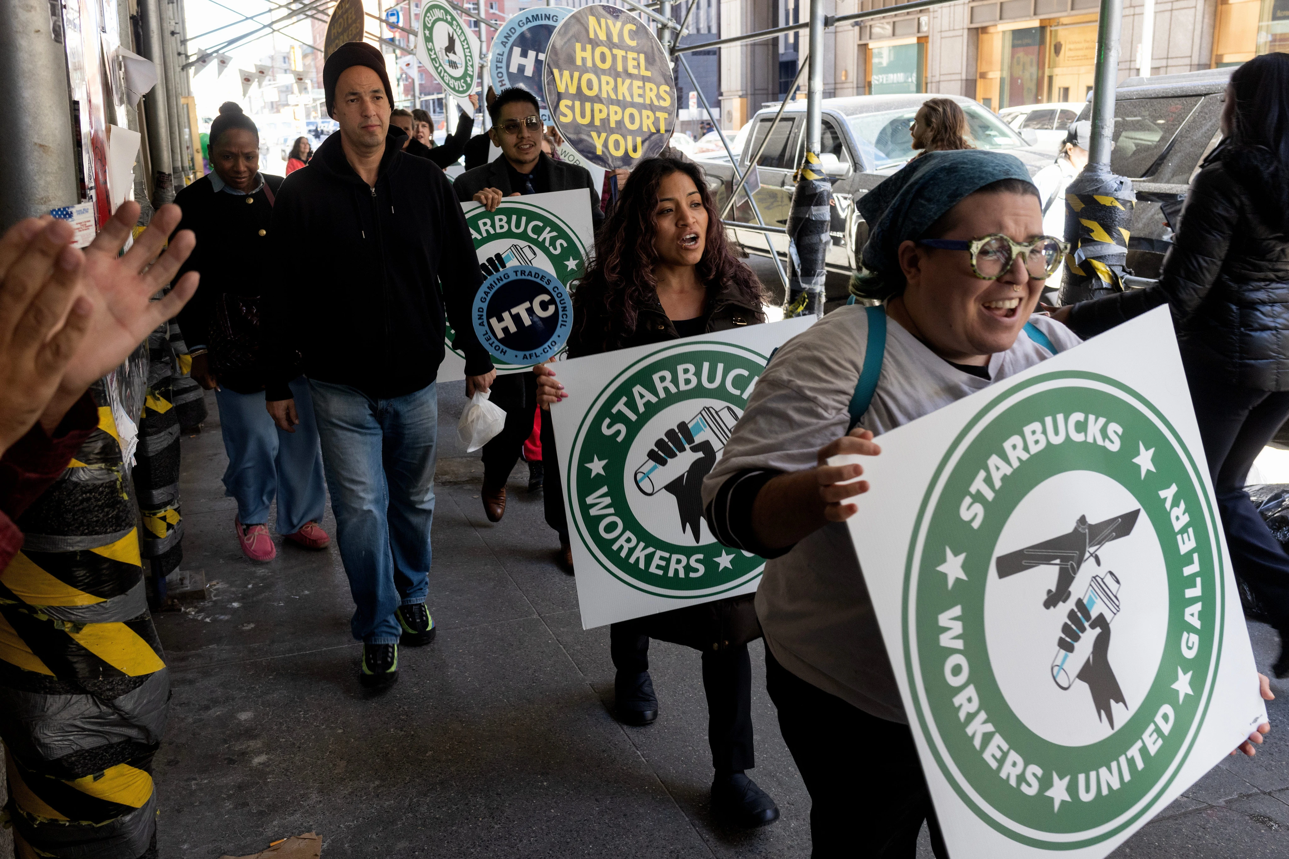 Starbucks baristas are striking to protest the coffee chain's new black-shirts-only dress code