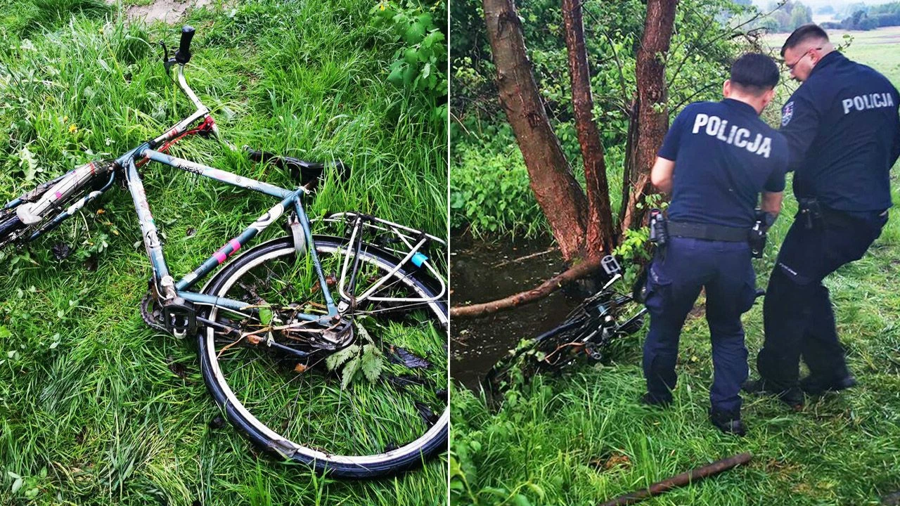 Pijany rowerzysta tak uciekł przed policją, że wjechał do wody