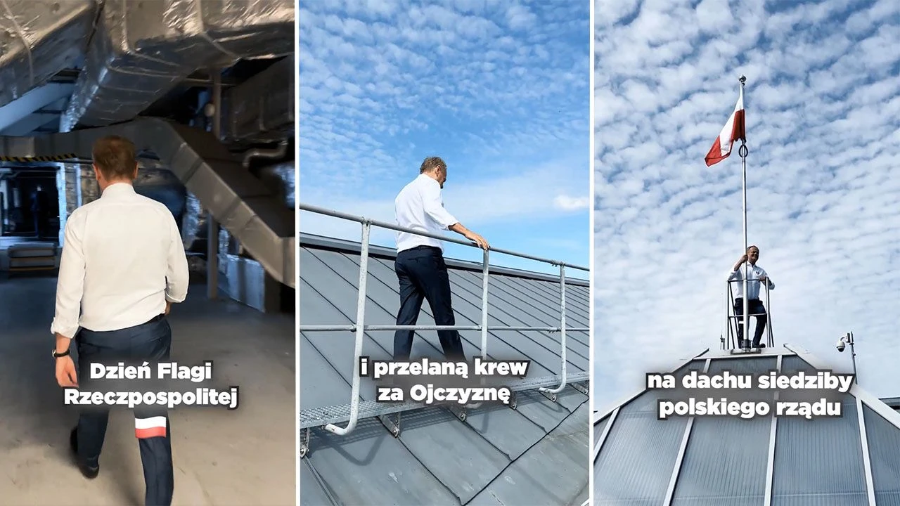 Święto flagi. Apel premiera z dachu siedziby rządu