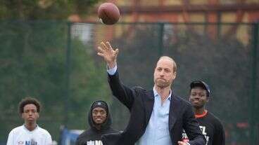 Prince William Attempts To Toss Pigskin At Flag Football Event