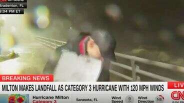 ‘Woah!’: Flying Debris Hits Anderson Cooper In Face During Live Hurricane Milton Report