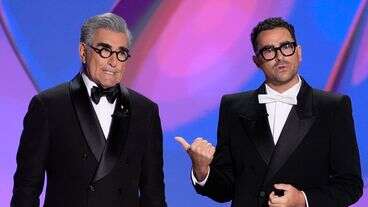 Eugene Levy’s Texts To Son Dan in Emmys Bit Are Peak Boomer Parent