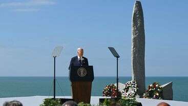 Biden Warns Of Threat To Democracy At Iconic Pointe Du Hoc WWII Site In Normandy