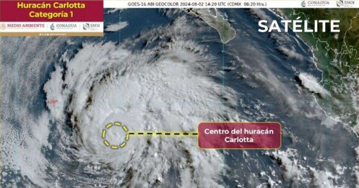 Carlotta se convierte en huracán categoría 1, esta es su trayectoria