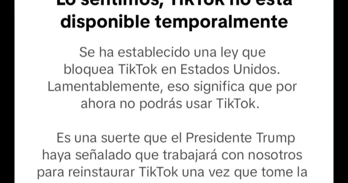 TikTok suspende su aplicación en Estados Unidos