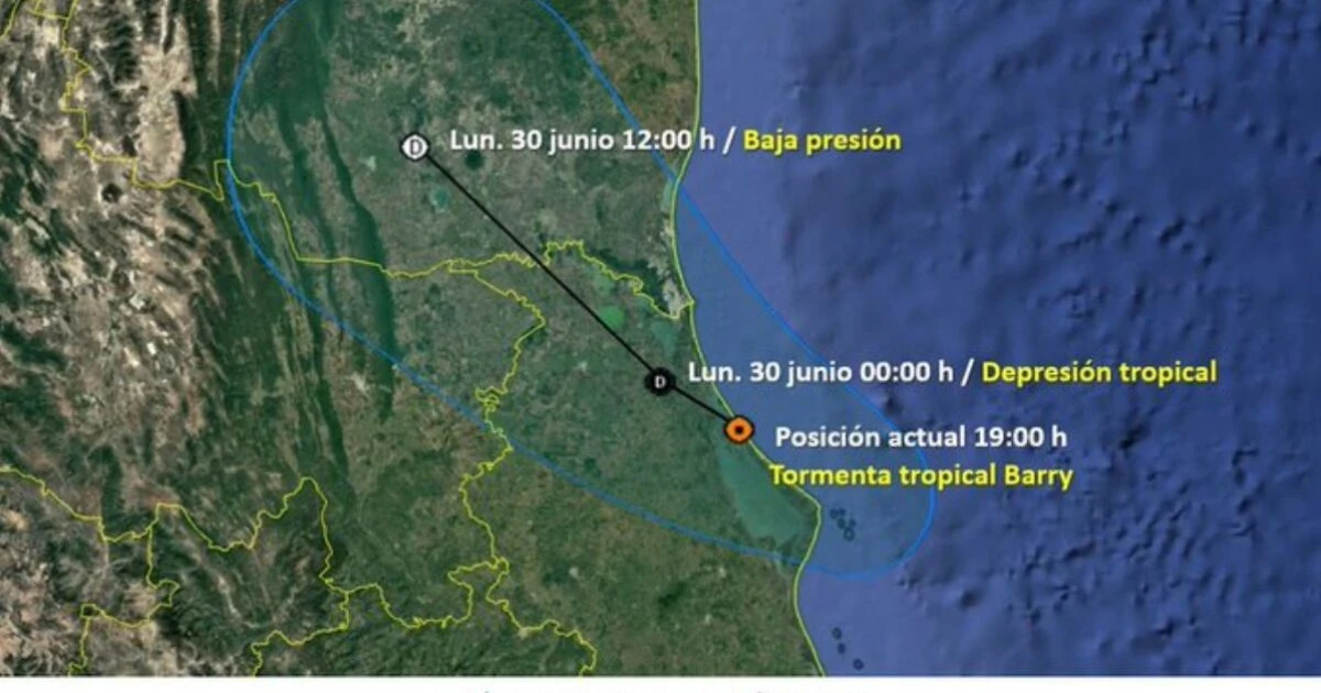 Tormenta tropical Barry en México: estados afectados y trayectoria