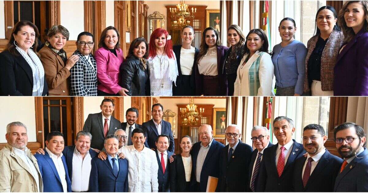 Sheinbaum se reúne con gobernadores y empresarios en Palacio Nacional