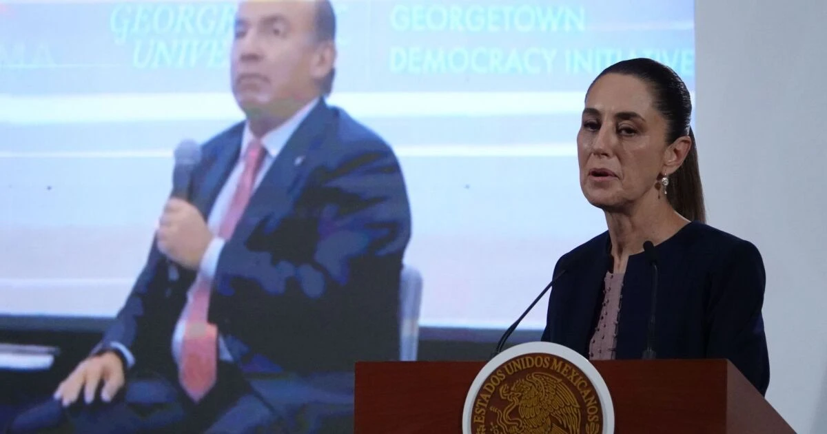 Sheinbaum a Calderón tras declaraciones en EU: es espurio, entreguista y vendepatrias
