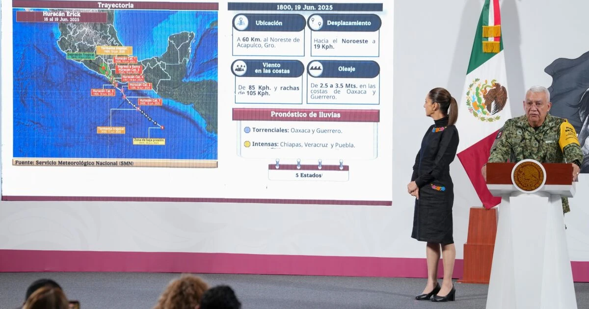 Sheinbaum viajará a Oaxaca para evaluar daños tras paso del huracán “Erick”