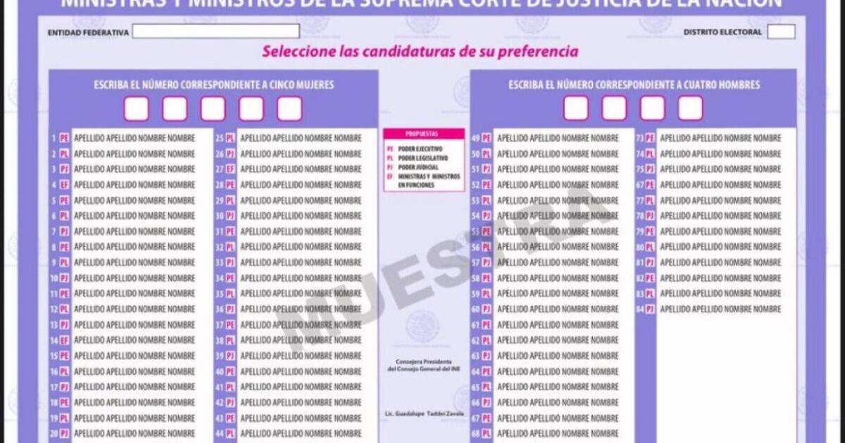 Así serán las boletas para la elección judicial de 2025