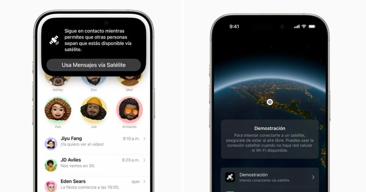 iPhone habilita mensajes y ubicación vía satélite