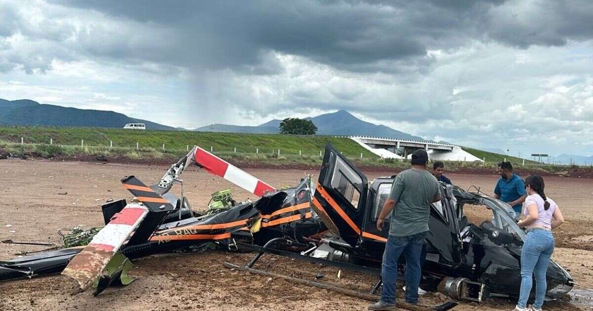 Cae helicóptero en Jalisco; hay cuatro personas heridas