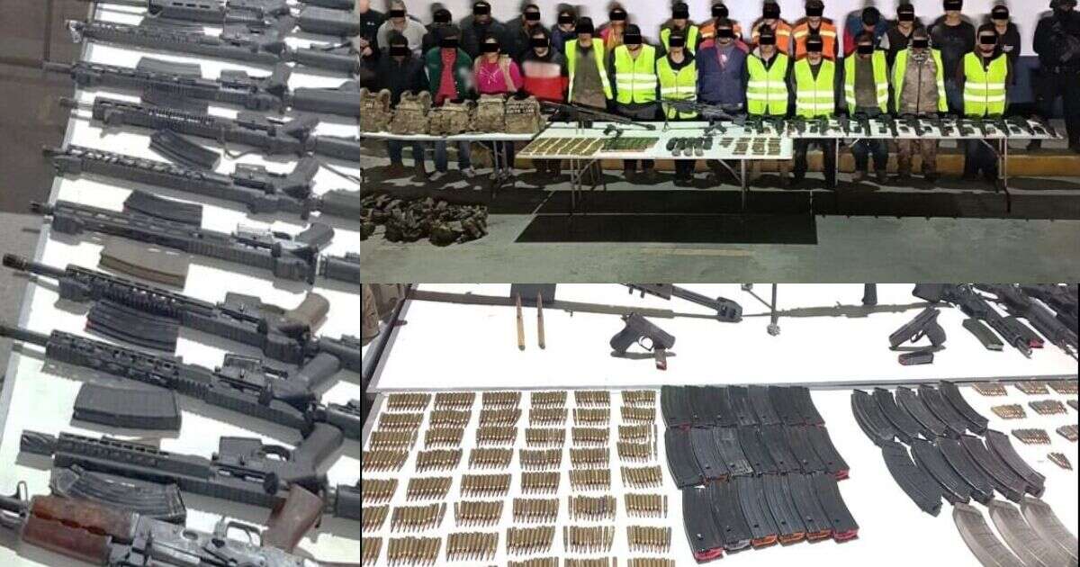 Semar captura a 27 personas que tenían un arsenal en Nuevo León