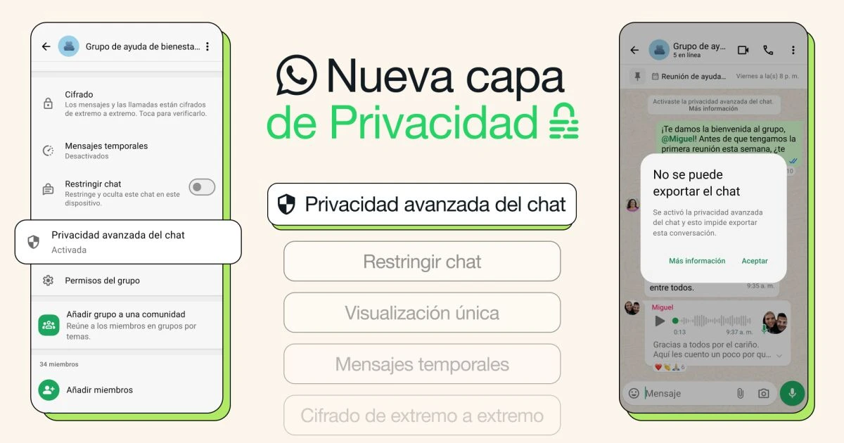 WhatsApp añade nueva capa de privacidad; no permitirá compartir contenido