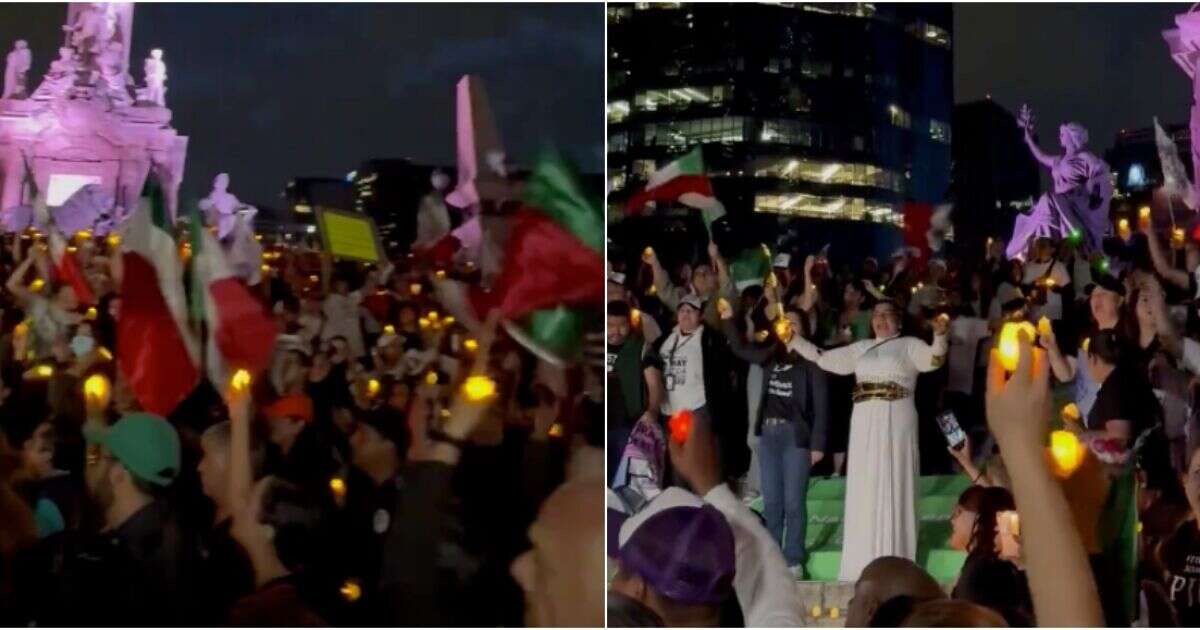 Trabajadores del Poder Judicial protestan en el Ángel de la Independencia